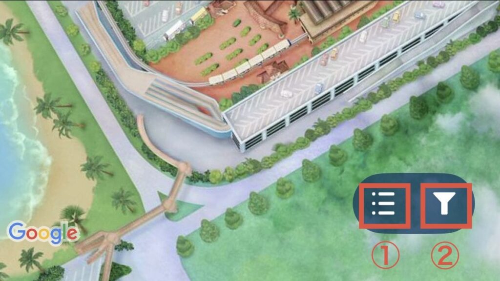 ディズニー公式アプリのアトラクション一覧を出すための手順
